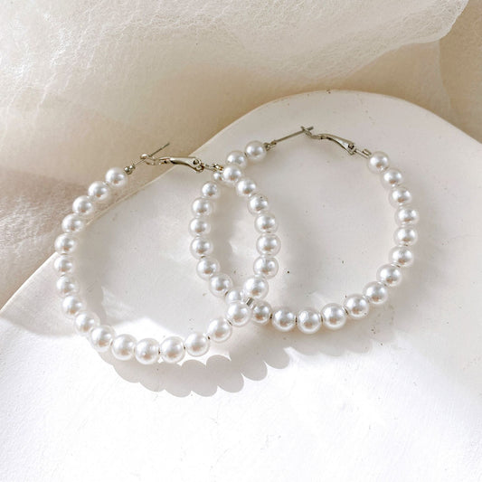 Pearl hoop earrings