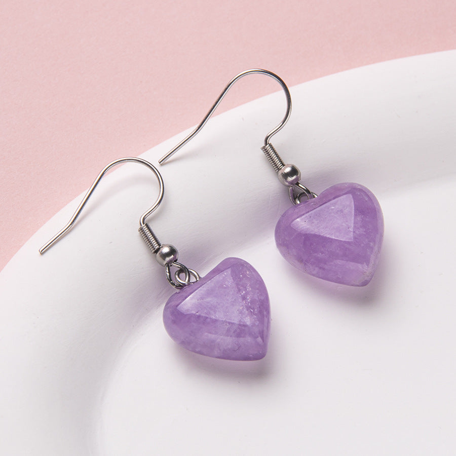 Crystal Stainless Steel Heart Earrings