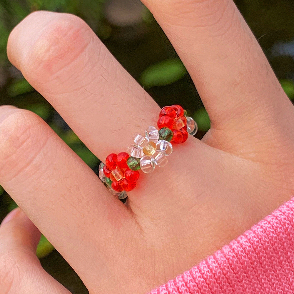 Colorful Stretch Crystal Bead Ring