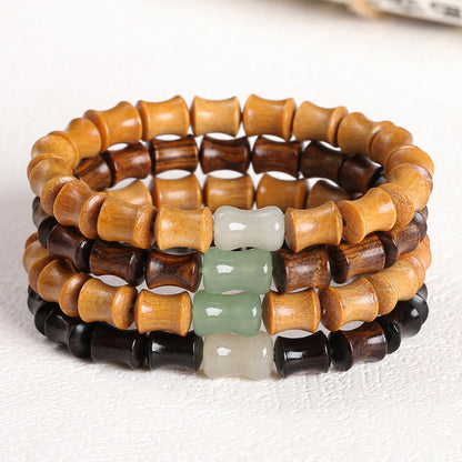 Ebony bamboo bead bracelet wooden