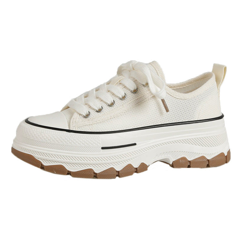 Thick-soled white shoes, breathable casual sports shoes