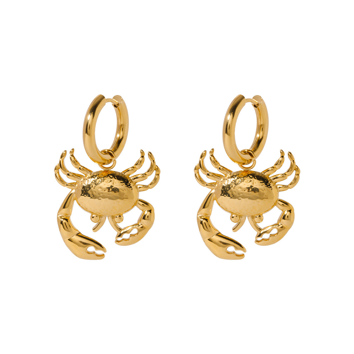 Crab pendant earrings