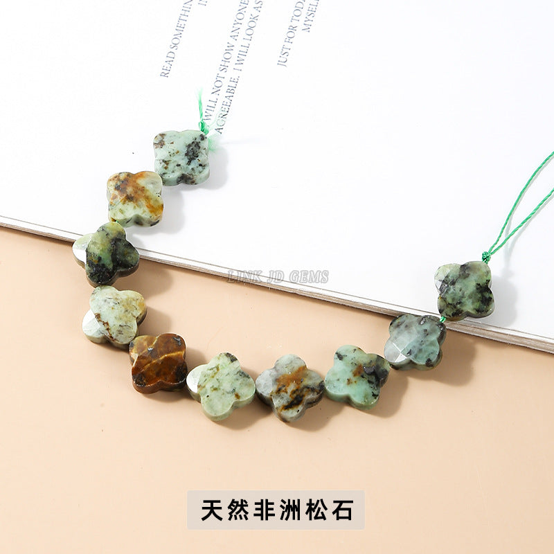 12 * 5Mm Dongling jade cut four-leaf clover-shaped loose beads