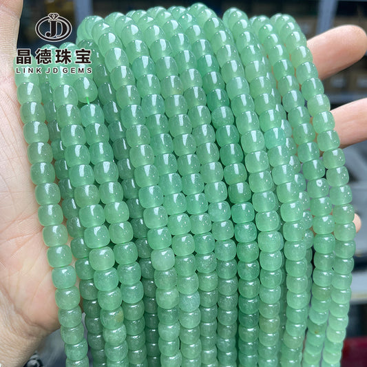 Perlas sueltas de jade Dongling verde natural de 8/10 mm con forma antigua 