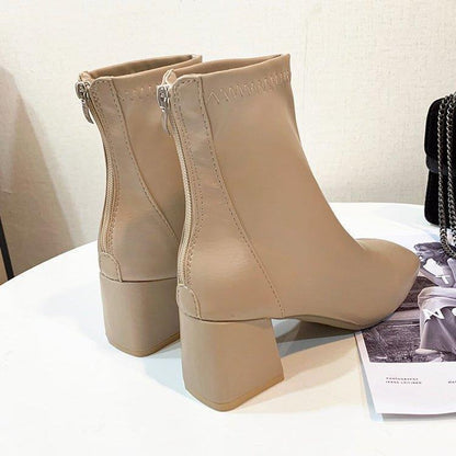 Coarse Heel Medium Heel Boots Female