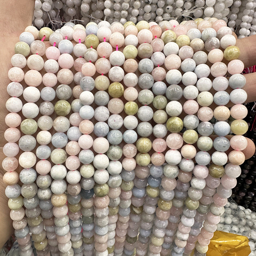 Natural Morganite Round Beads Candy Color Crystal