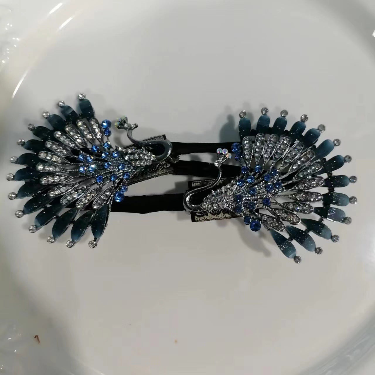 Blue Peacock Hairpin Headgear