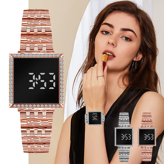 New Summer LED Square Steel Band Watch