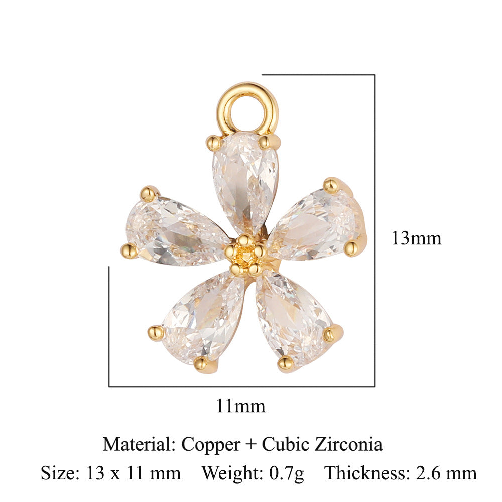 Cross butterfly copper zircon pendant.