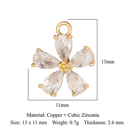 Cross butterfly copper zircon pendant.