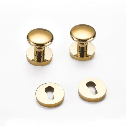 Brass double door handle round