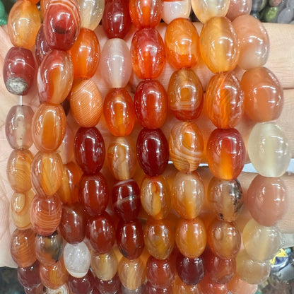 8*12mm natural stone oval rice beads