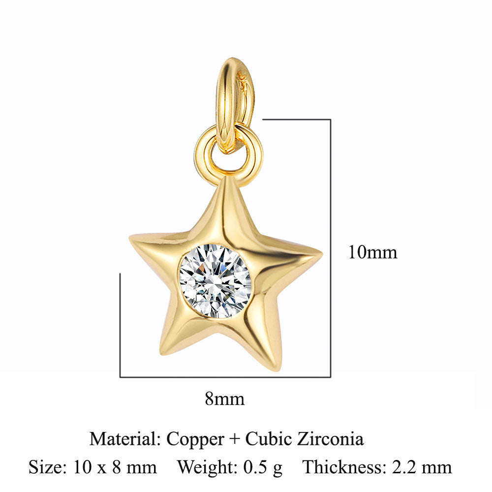 Copper zircon love pendant.