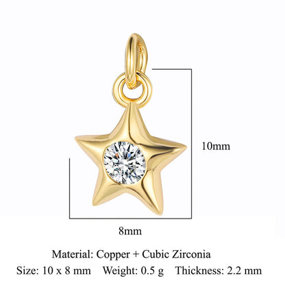 Copper zircon love pendant.