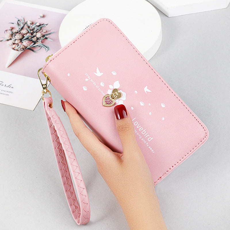 Love Printed Wrist Strap Clutch Bag Wallet