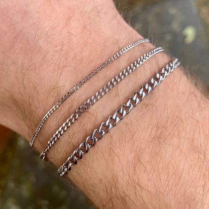 Stainless Steel Flat Chain Bracelet