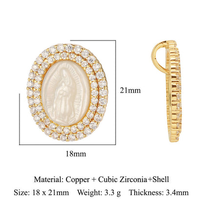 Copper zircon pendant Virgin DIY jewelry pendant