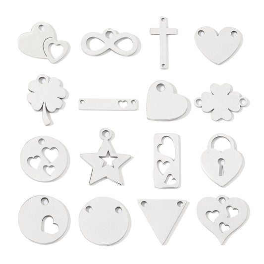 20 pcs/pack love star round titanium steel DIY pendant