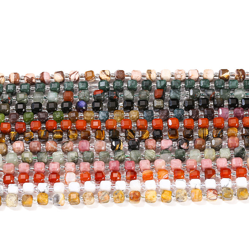 6/8Mm crystal agate jade cube loose beads