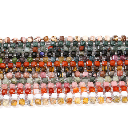 6/8Mm crystal agate jade cube loose beads