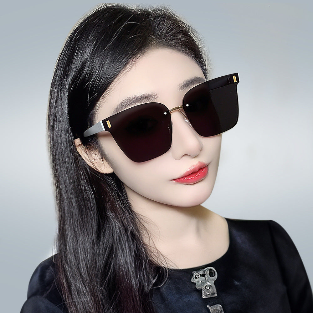 New Frameless Tea UV Sunglasses