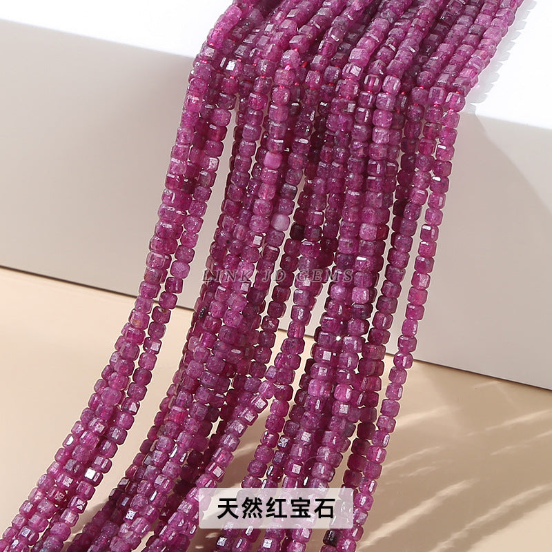 2Mm natural crystal cut sugar cube loose beads