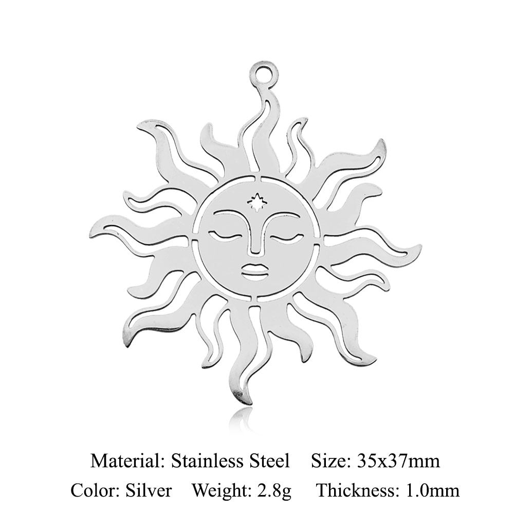 5 pcs/pack Sun Sunrise Titanium Steel Pendant