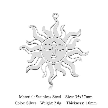 5 pcs/pack Sun Sunrise Titanium Steel Pendant