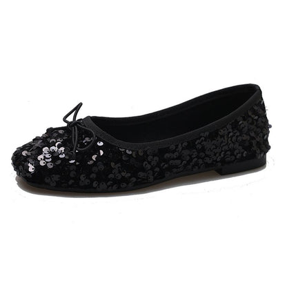 Korean sequined light mouth flats