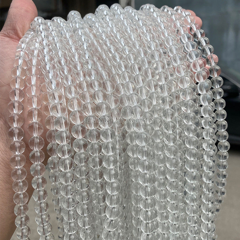 White glass beads round beads imitation white crystal loose beads