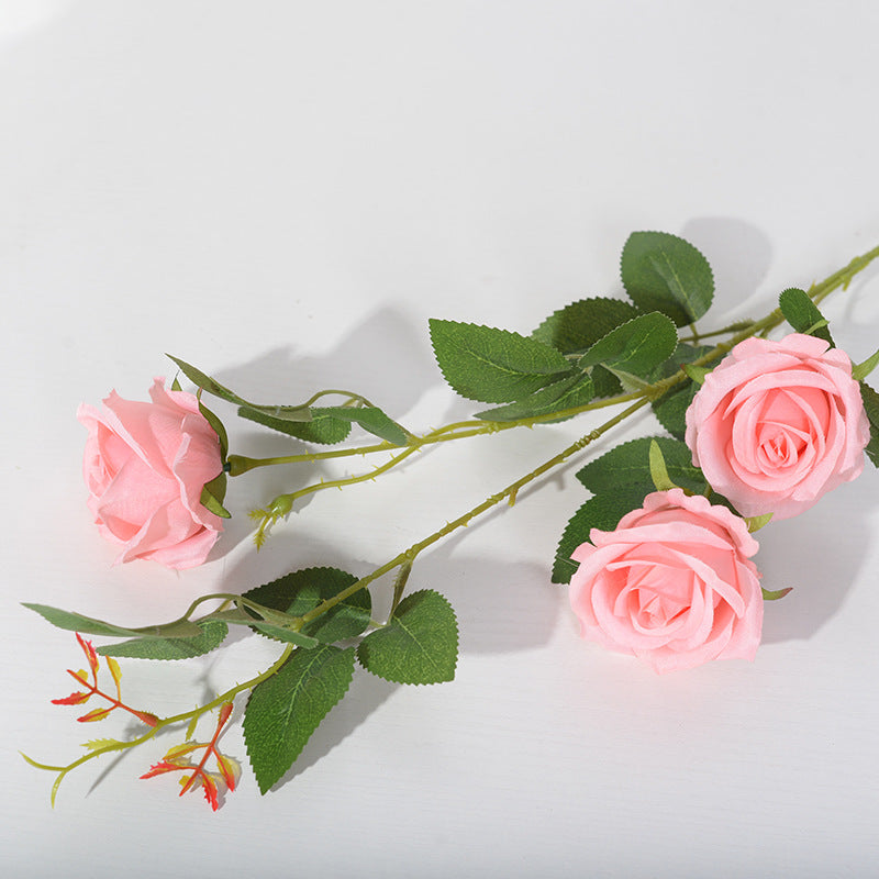 3 small Paris rose artificial flowers