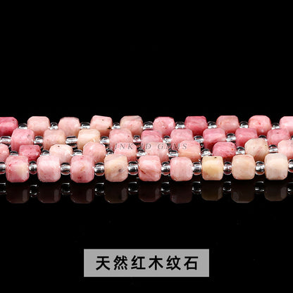 6/8Mm crystal agate jade cube loose beads