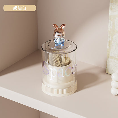 Cartoon Rabbit Transparent Toothpick Holder