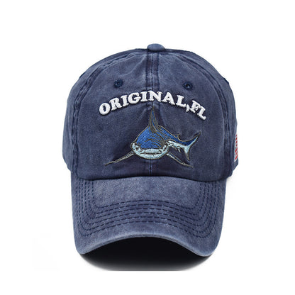 Cartoon Washed Shark Cap