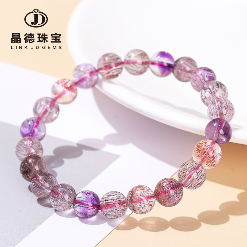 8A grade natural super seven bracelet.