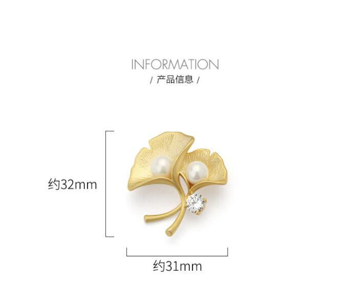 Ginkgo biloba accessory brooch