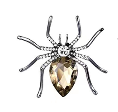 Rhinestone Spider Pin