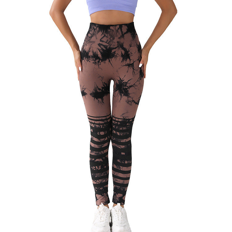 Euro Trendy Tie-Dye Seamless High-Waist Butt-Lifting Yoga Pants