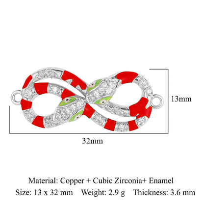 Double hole copper zircon jewelry bracelet connection accessories