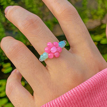 Colorful Stretch Crystal Bead Ring