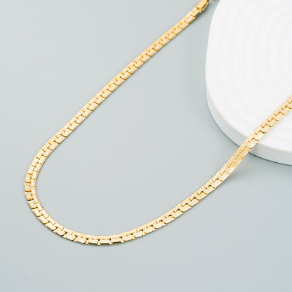 Gold thick chain double necklace