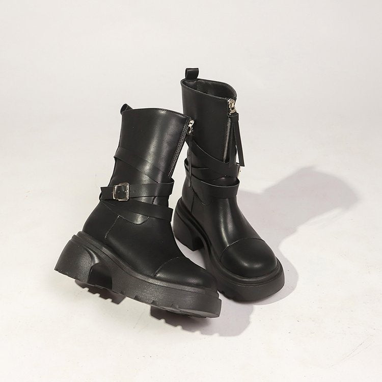 High heel front zipper Internet celebrity high boots