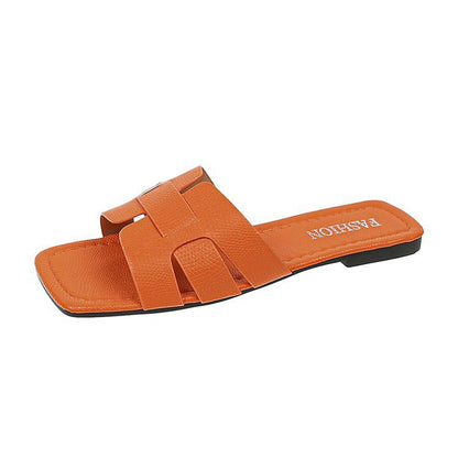 Square-headed women's flip-flops