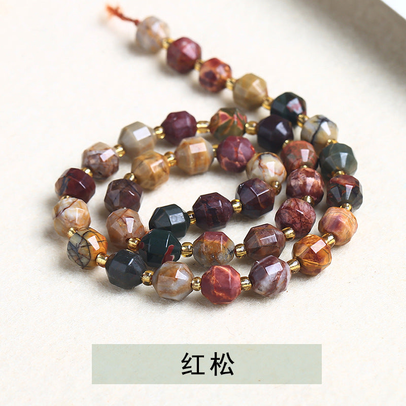 Agate cut olive beads loose beads