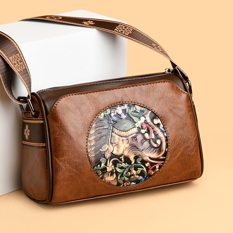 Vintage versatile printed messenger bag