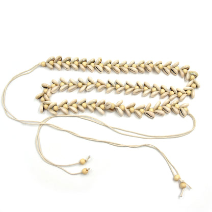 Wax rope shell waist chain