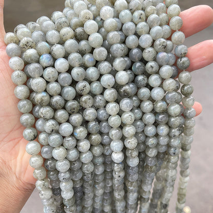 Natural white sparkling stone loose beads moonstone round beads