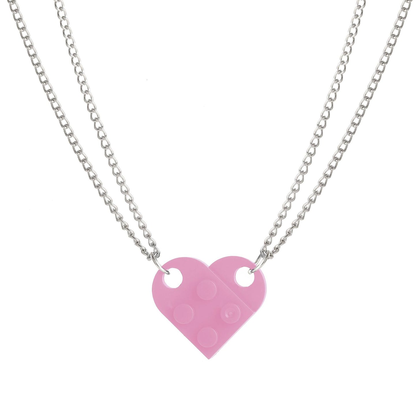 Love pendant double layer bead necklace