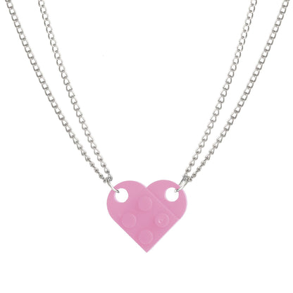 Love pendant double layer bead necklace