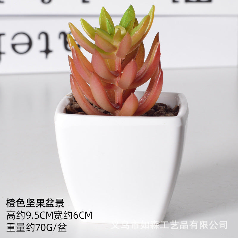 Simulation of succulent plastic bonsai artificial flowers combination